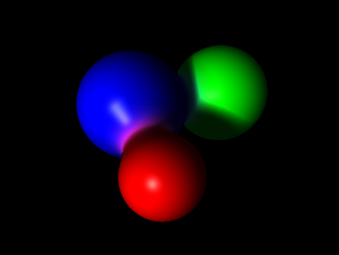Blending and soft shadows achieved with ray marching