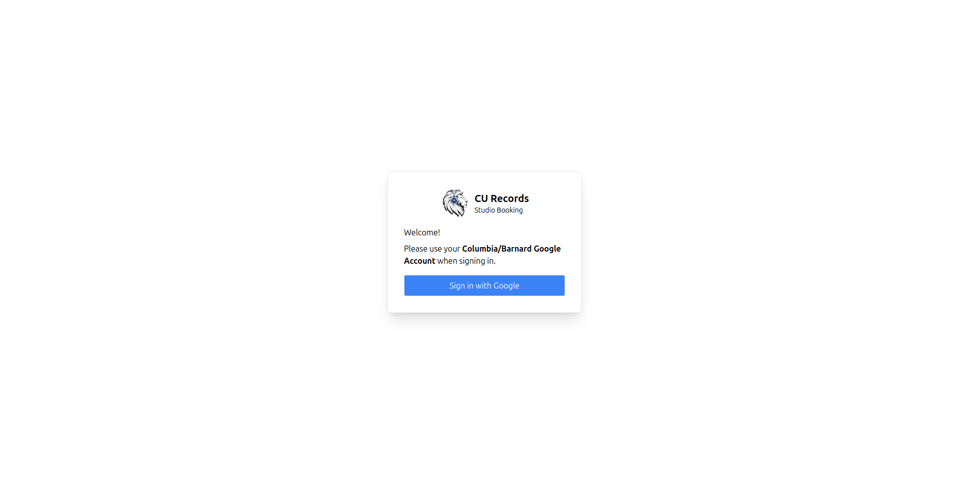 Login page