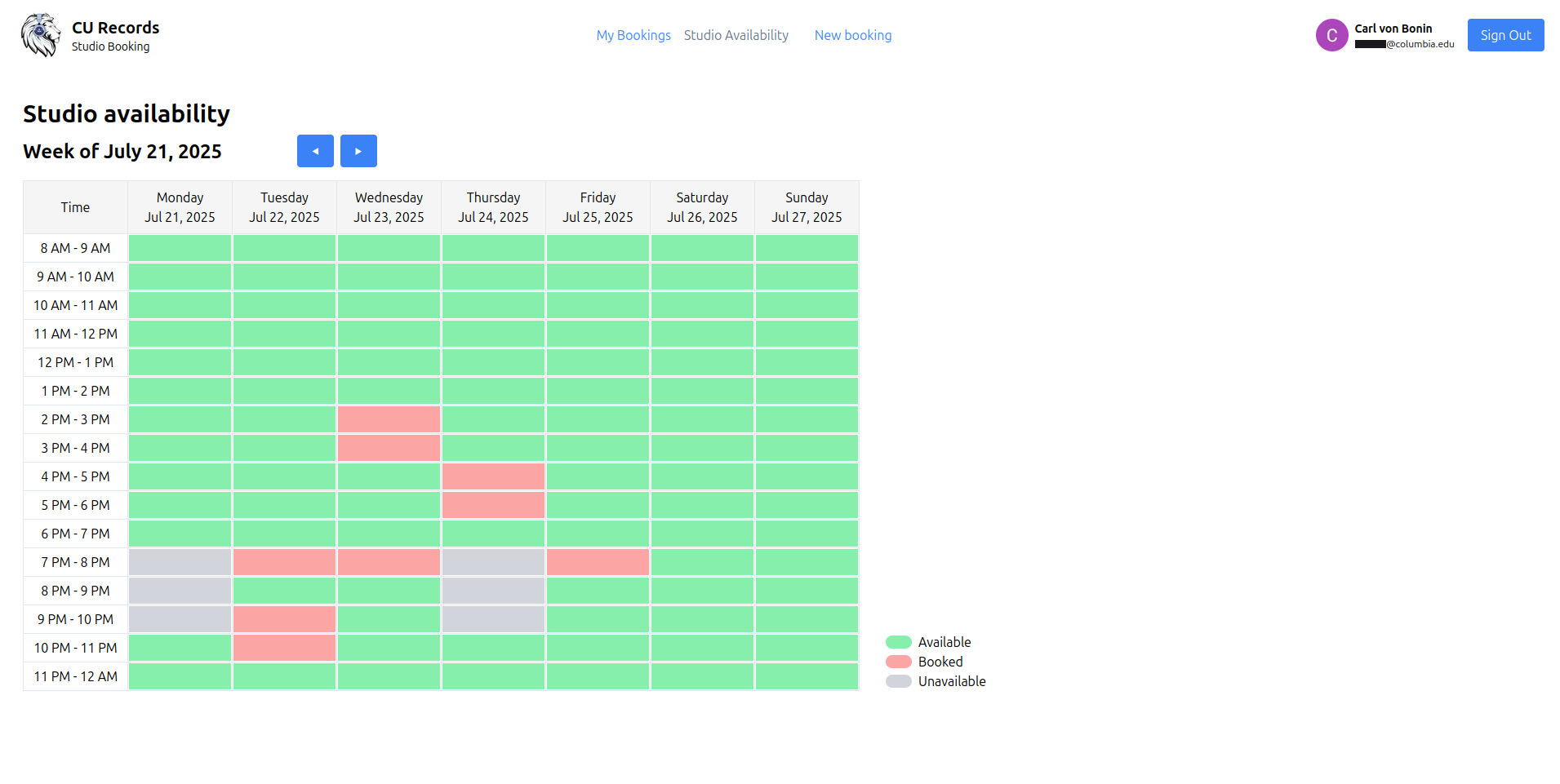 CU Records Booking Platform
