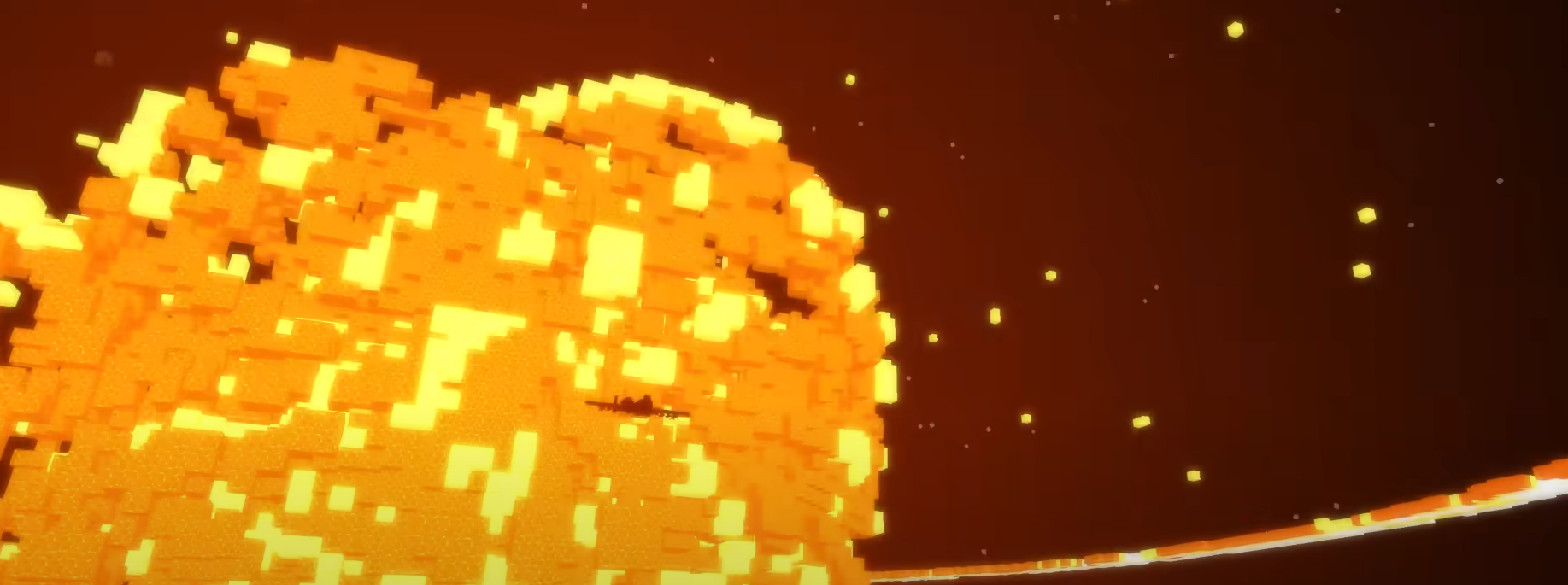 Image from 50 Ways to Die in Minecraft showcasing a stop-motion explosion